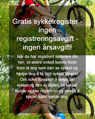 Gratis sykkelregister